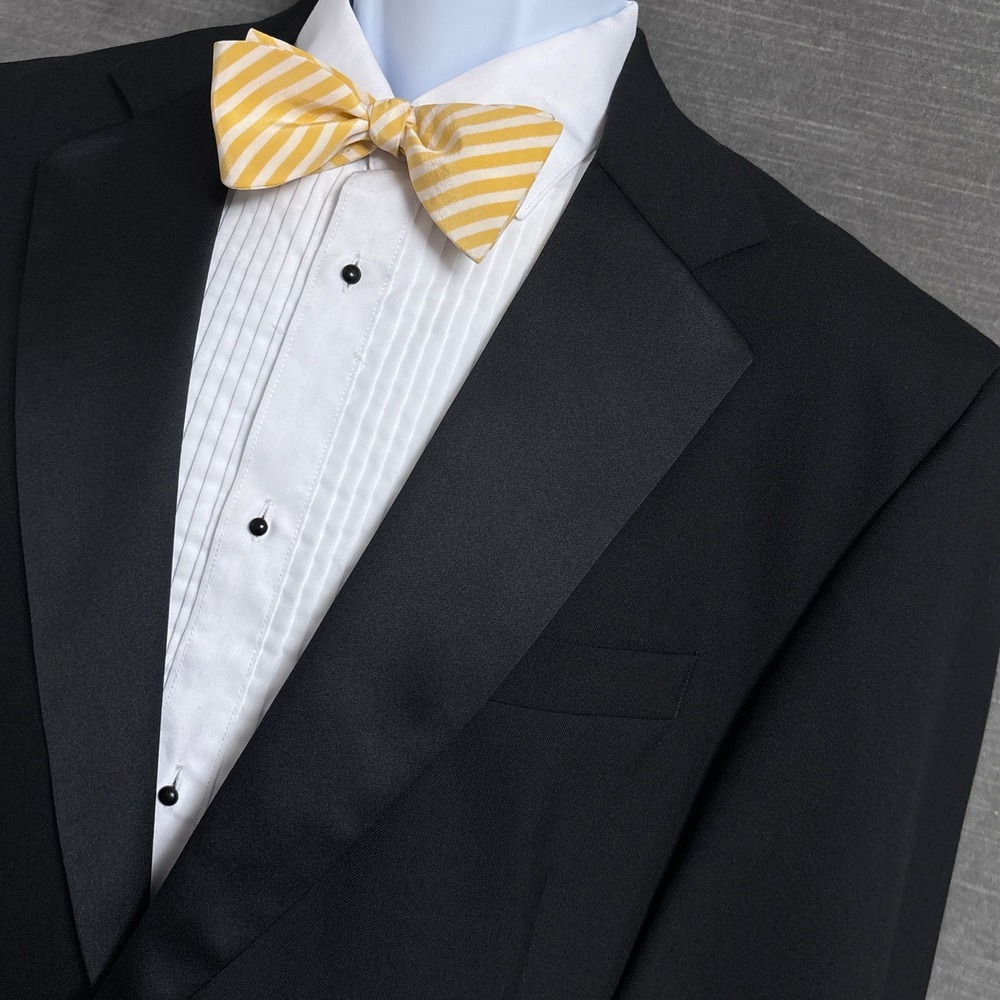 Jos A Bank Tuxedo Jacket 42R Black Wool Satin Formal Wedding Evening Classic